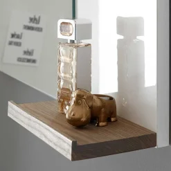 Weißer Hochglanz Badspiegel mit 2 Ablagen - Vauflos