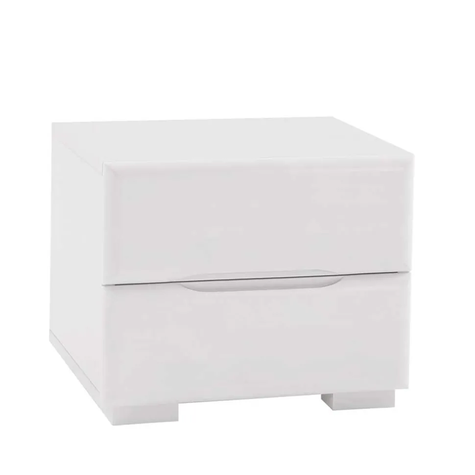 Weißer Nachttisch Dayton aus Massivholz Buche