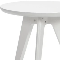 Weißer Nachttisch in Rund - Mavricara