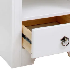 Weißer Nachttisch mit großem Fach - Velriva