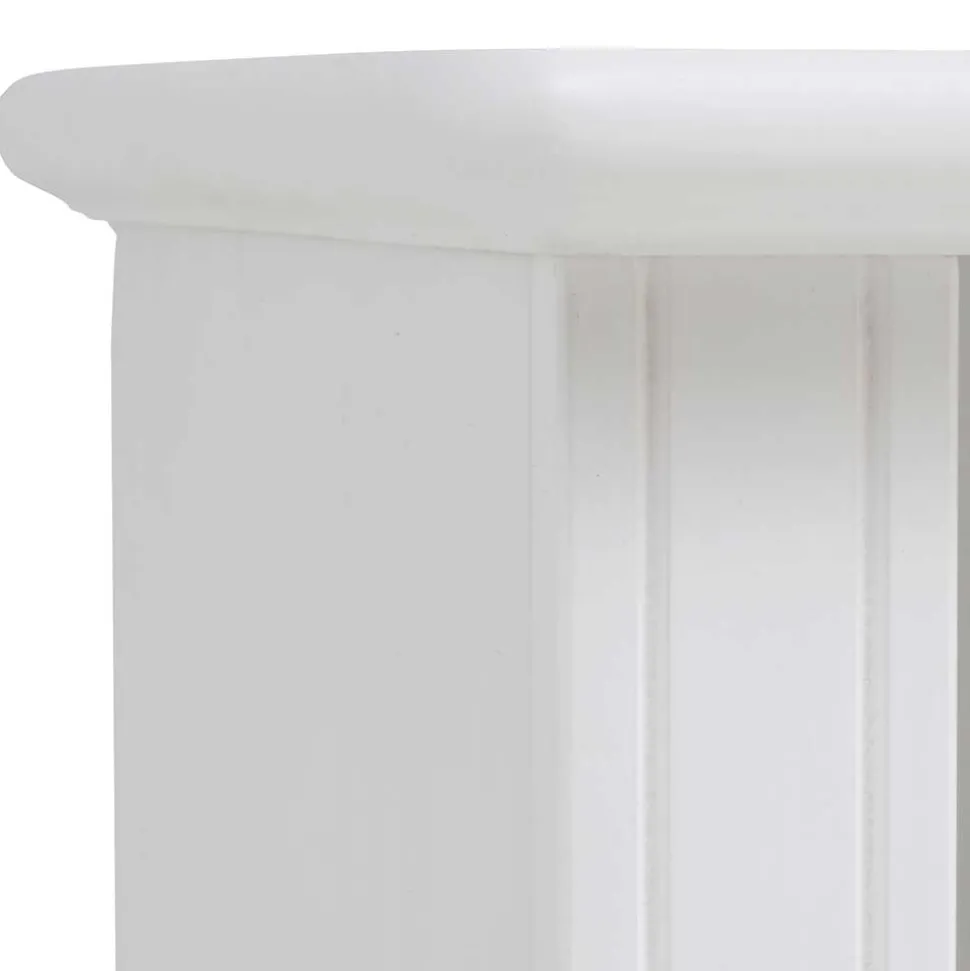 Weißer Nachttisch mit großem Fach - Velriva