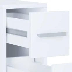 Weißer Nischenschrank mit Schublade und Auszug - Gransov