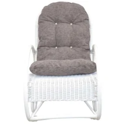 Weißer Schaukelstuhl aus Rattangeflecht - Vilatata
