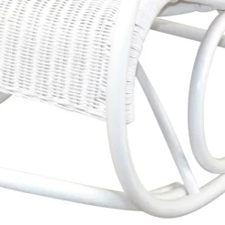Weißer Schaukelstuhl aus Rattangeflecht - Vilatata