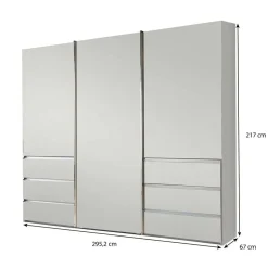 Weißer Schiebetürenschrank 3-türig - Fachet