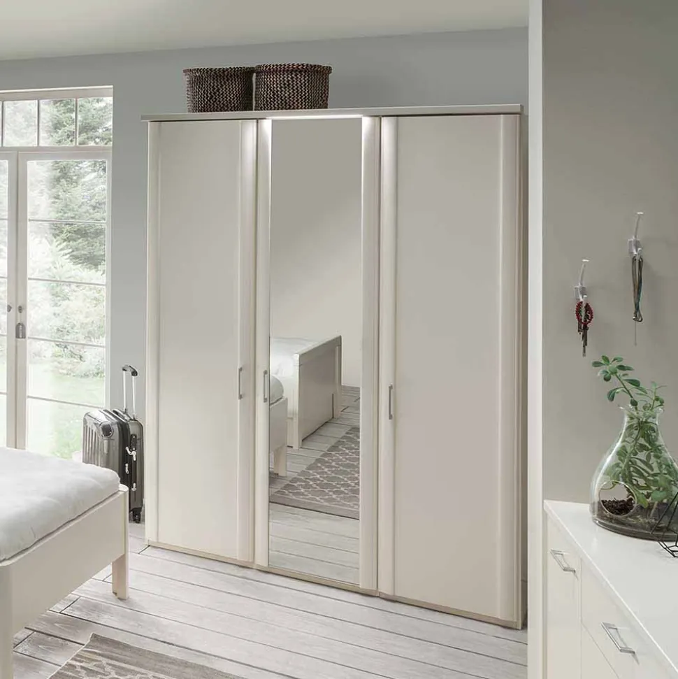 Weißer Schlafzimmerschrank Ronis mit drei Türen