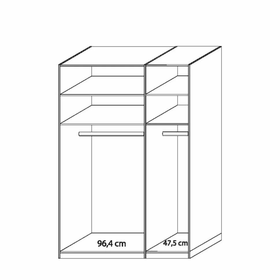 Weißer Schlafzimmerschrank Ronis mit drei Türen
