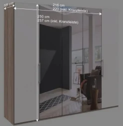 Weißer Schlafzimmer-Schrank mit Spiegeln - Vaclyn