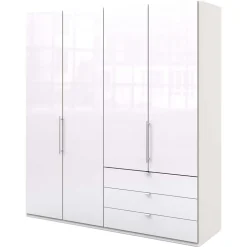 Weißer Schlafzimmerschrank mit zwei Falttüren - Dolienca