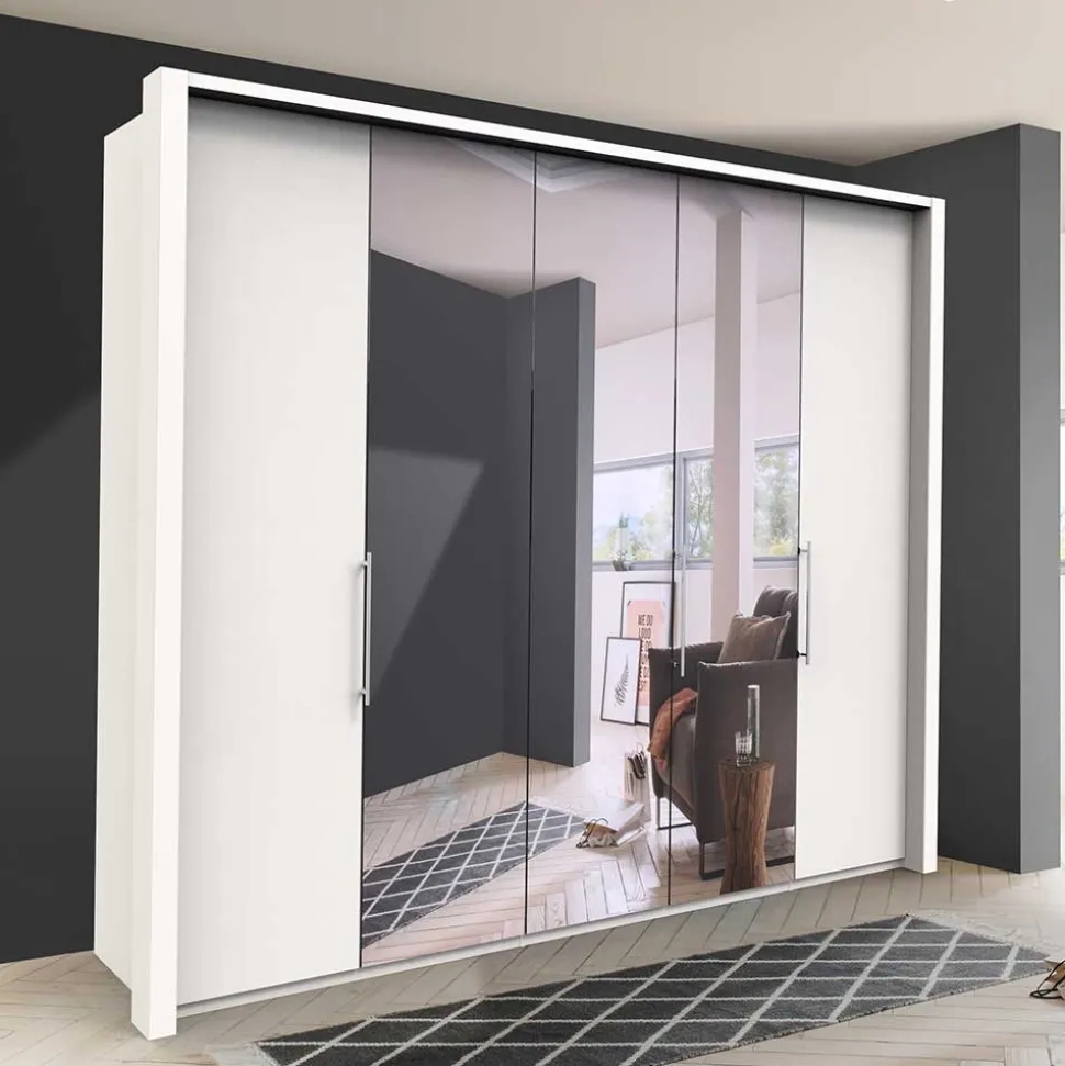 Weißer Schrank fürs Schlafzimmer mit Spiegeln - Donpiave