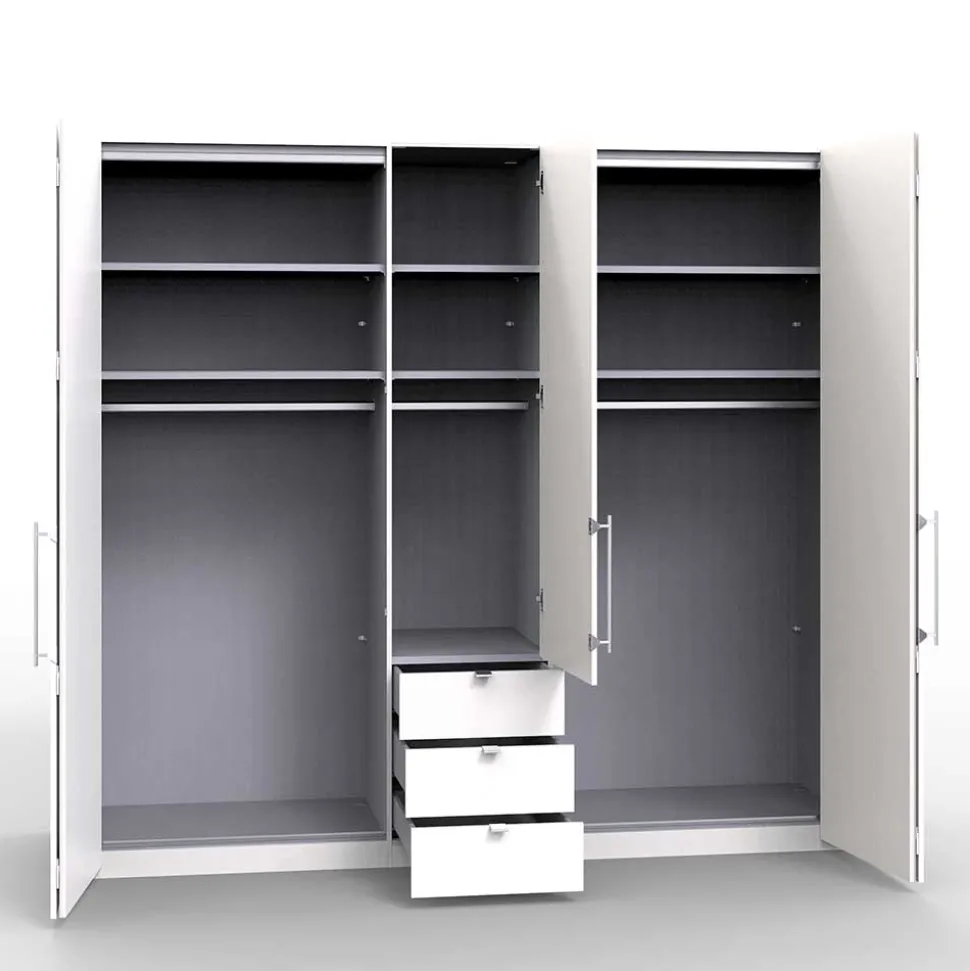 Weißer Schrank mit zwei Falttüren & Tür - Donpiave