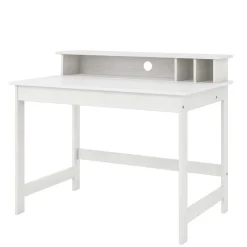 Weißer Schreibtisch mit Aufsatz & Truhe - Stanford