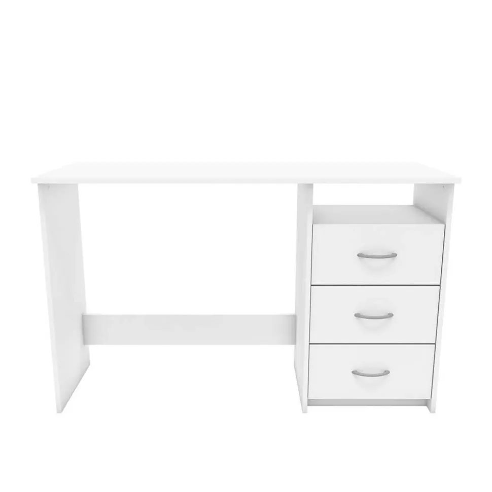 Weißer Schreibtisch mit drei Schubladen - Citrosca