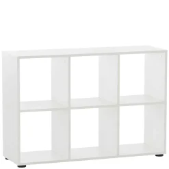 Weißer Schreibtisch mit seitlichem Regal - Obtin