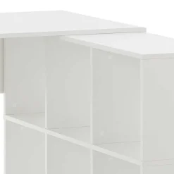 Weißer Schreibtisch mit seitlichem Regal - Obtin