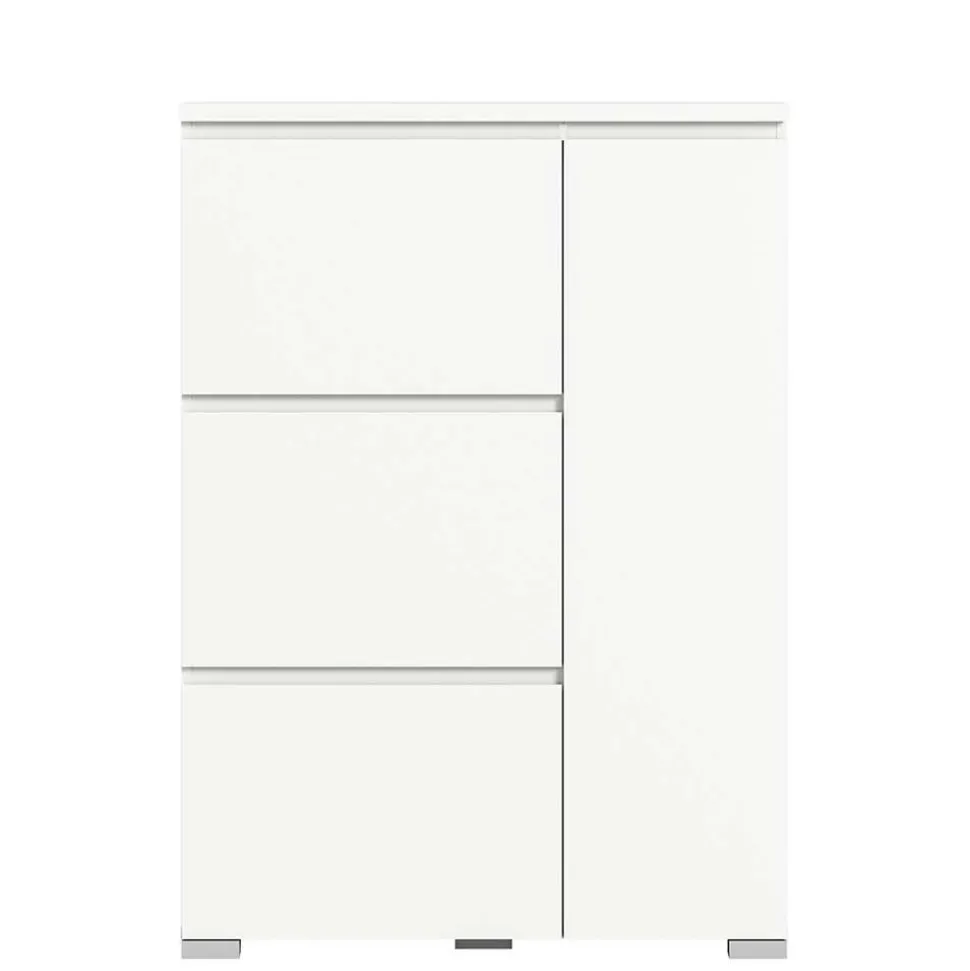 Weißer Schuhklappen-Schrank mit drei Klappen - Dany