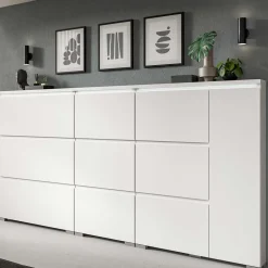 Weißer Schuhklappen-Schrank mit drei Klappen - Dany