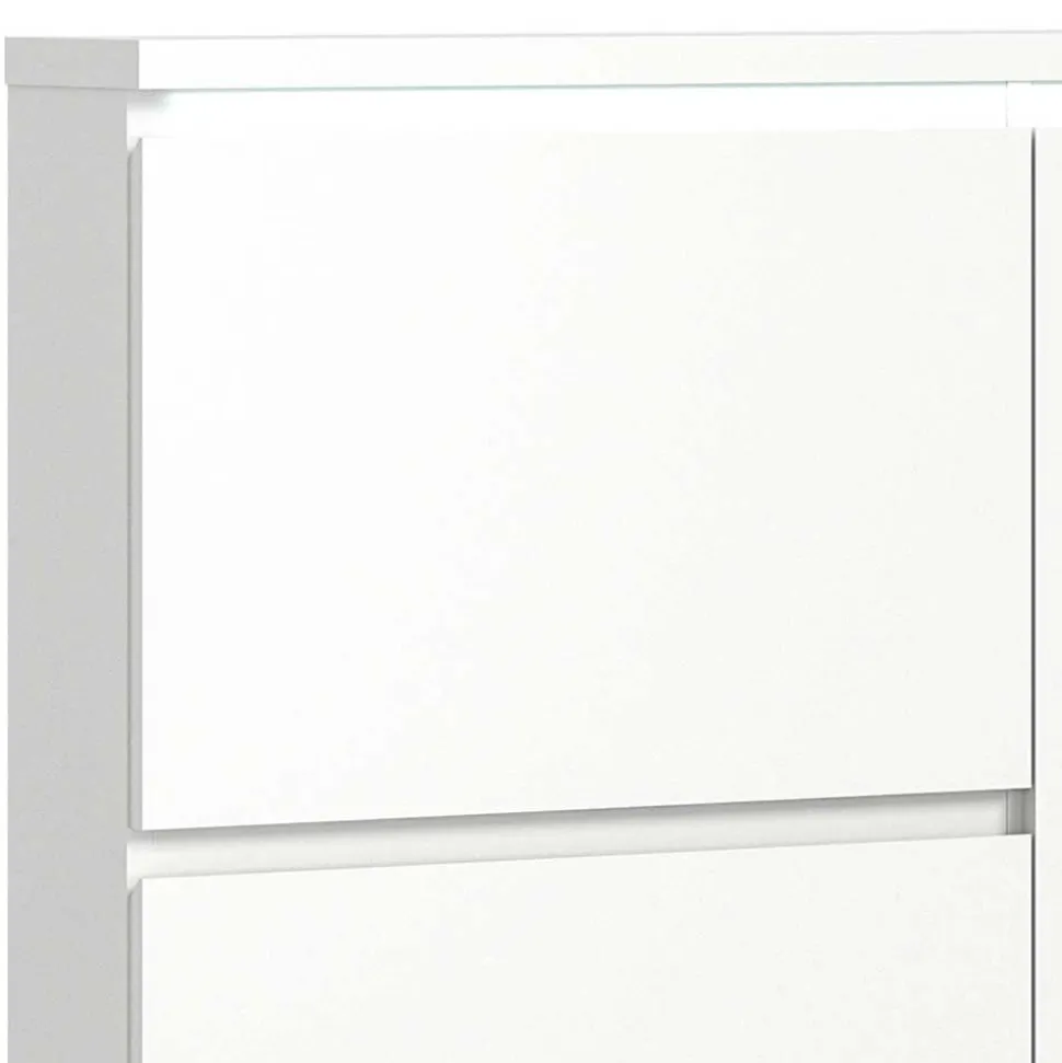 Weißer Schuhklappen-Schrank mit drei Klappen - Dany