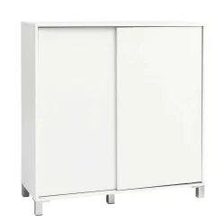 Weißer Schuhschrank mit praktischen Schiebetüren - Hank