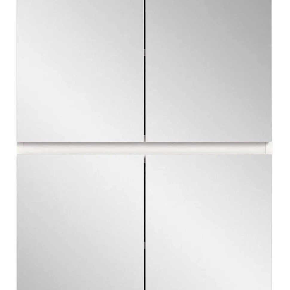 Weißer Schuhschrank mit vier Spiegeltüren - Dany