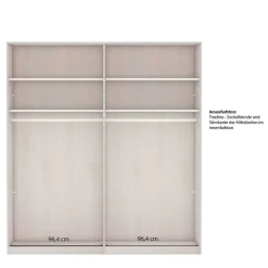 Weißer Schwebetüren-Schrank mit Spiegel - Flinn