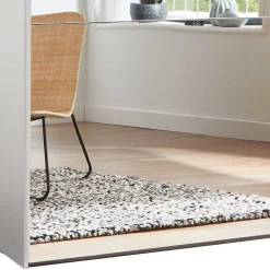 Weißer Schwebetürenschrank mit Spiegel links - Elenya