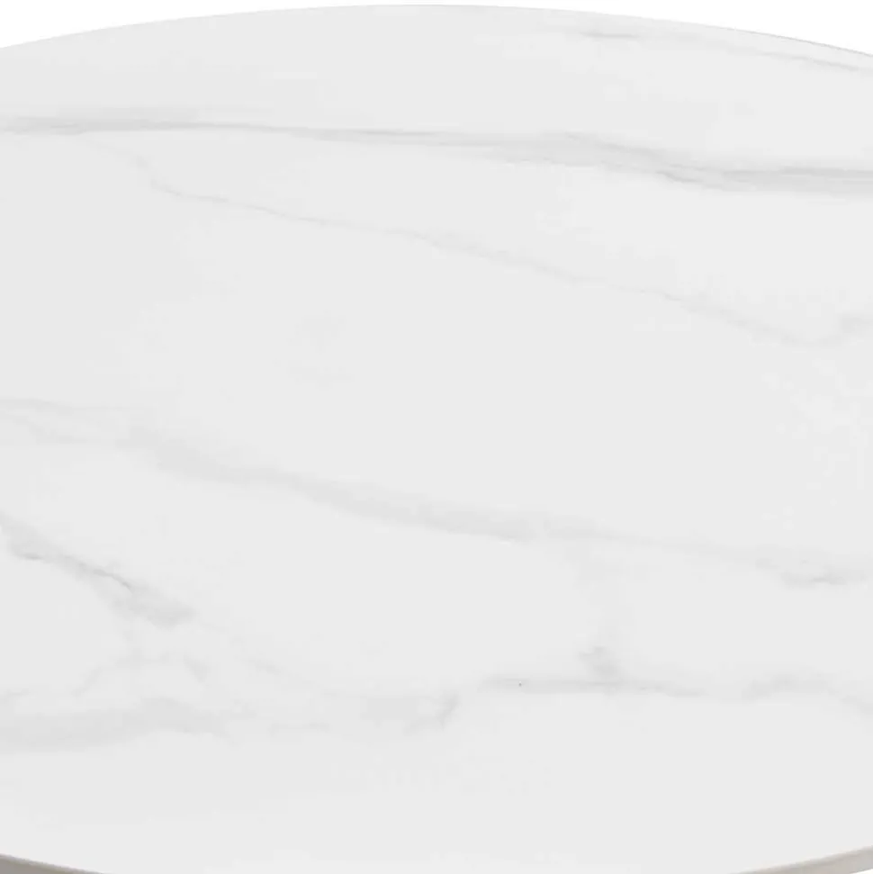 Weißer Sinterstein Tisch mit Trompetenfuß - Glamour