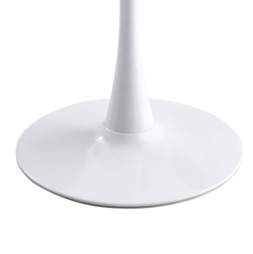 Weißer Sinterstein Tisch mit Trompetenfuß - Glamour