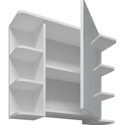 Weißer Spiegelschrank mit seitlichen Regalen - Huanga