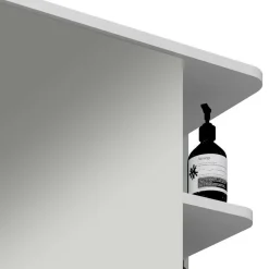 Weißer Spiegelschrank mit seitlichen Regalen - Huanga