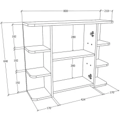 Weißer Spiegelschrank mit seitlichen Regalen - Huanga