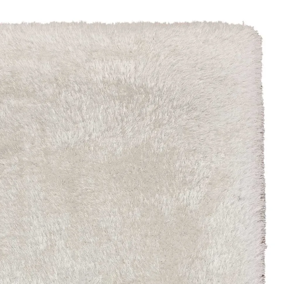 Weißer Teppich mit 8 cm Hochflor - Daroncas