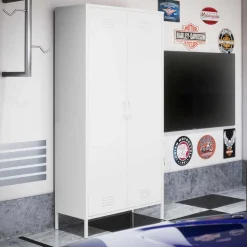 Weißer Universalschrank aus Metall - Elyett