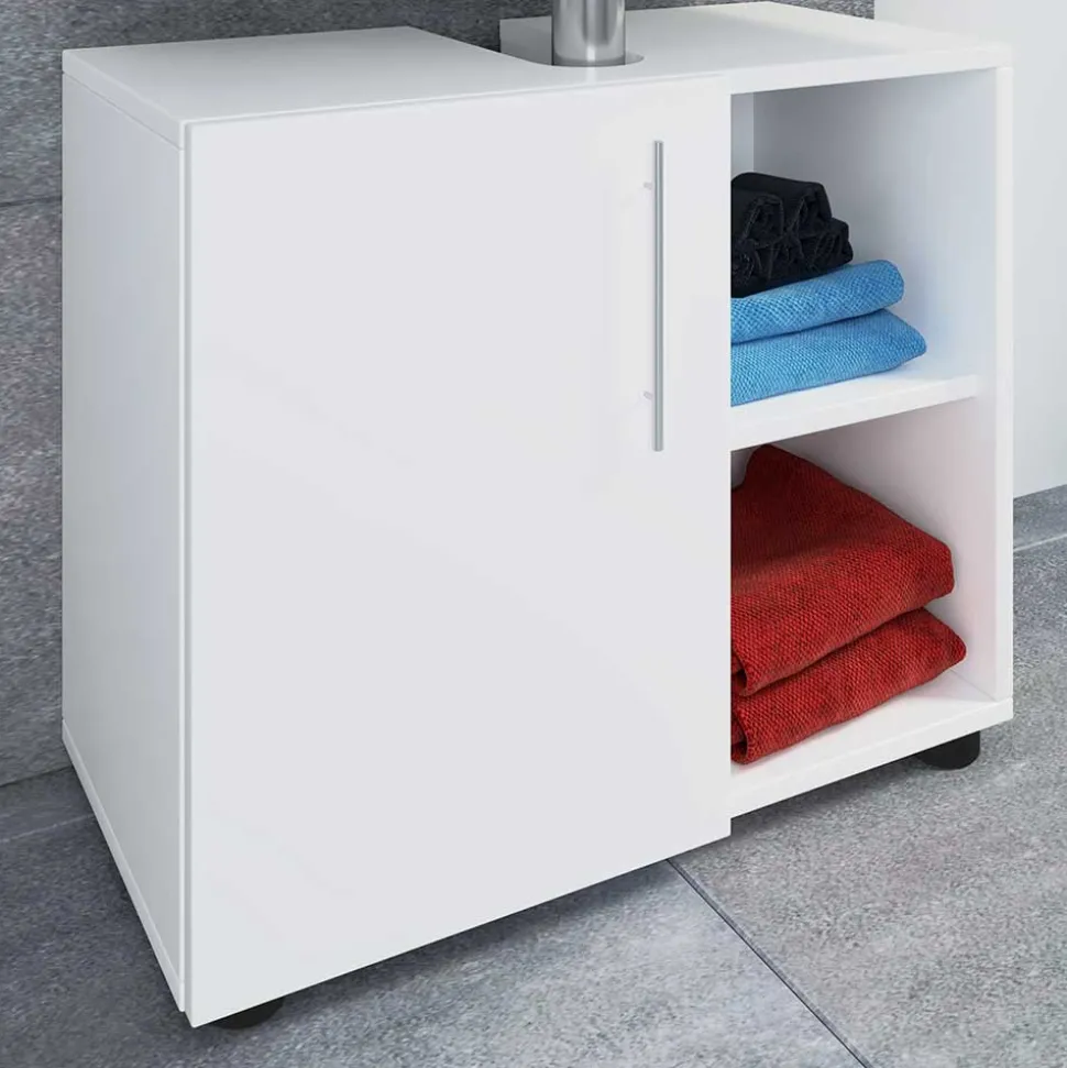 Weißer Unterschrank fürs Waschbecken 60x51x30 cm - Sua