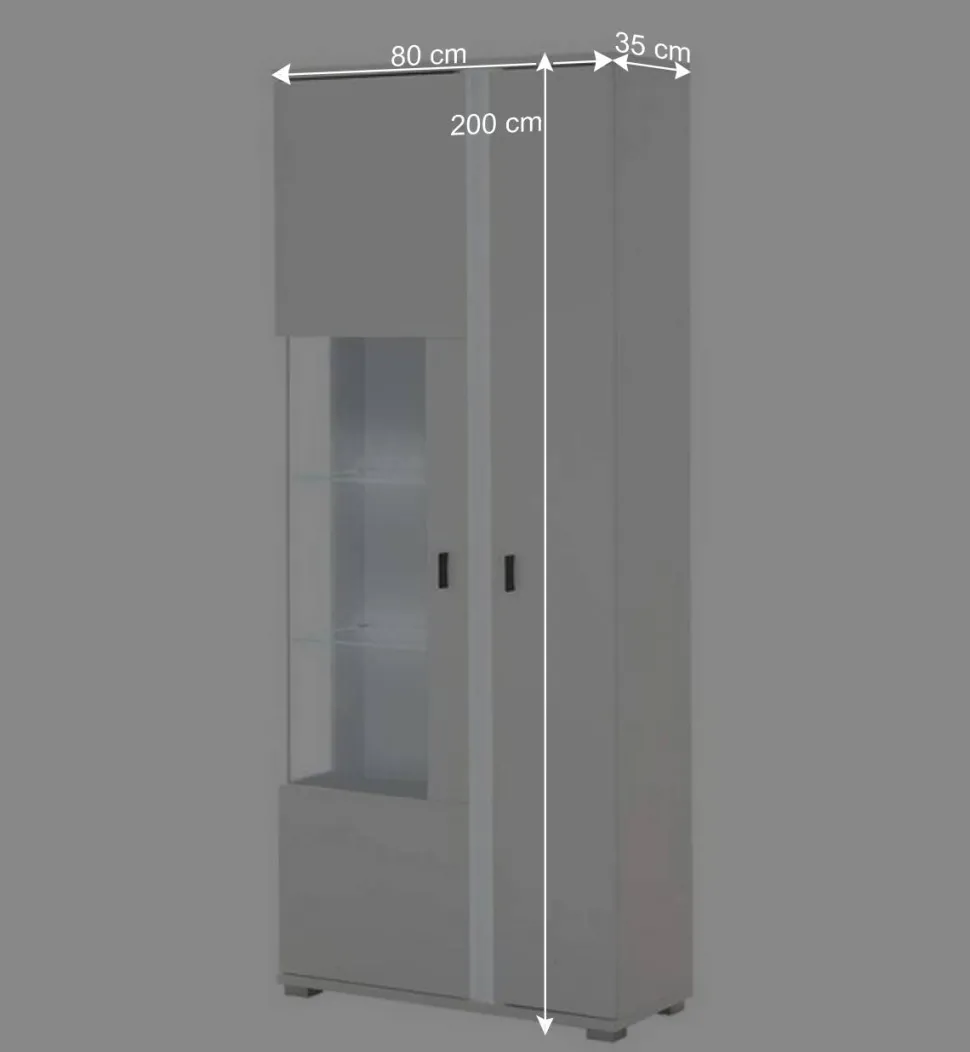 Weißer Vitrinenschrank mit LED Beleuchtung - Tirol