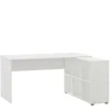 Weißer Winkel Schreibtisch mit Regal - Empire