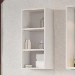 Weißes Bad Wandregal mit 3 Fächern - Enwicos