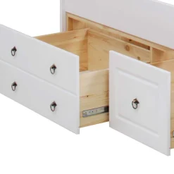 Weißes Bett & Nachttische - Velriva (dreiteilig)