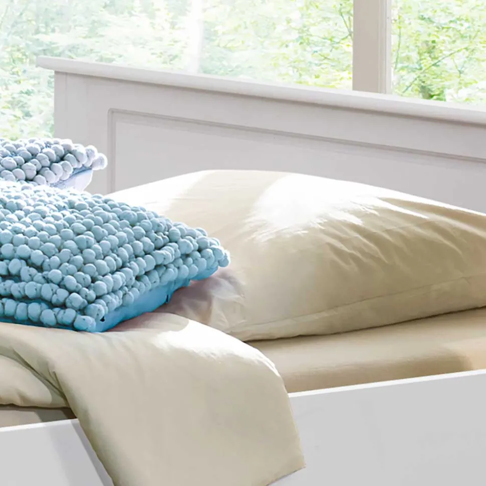 Weißes Bett & Nachttische - Velriva (dreiteilig)