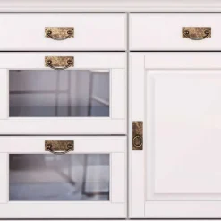 Weißes Buffet Schrank aus Kiefer massiv - Akbelev