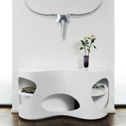 Weißes Design Hochglanzregal mit 5 Fächern - Scarula