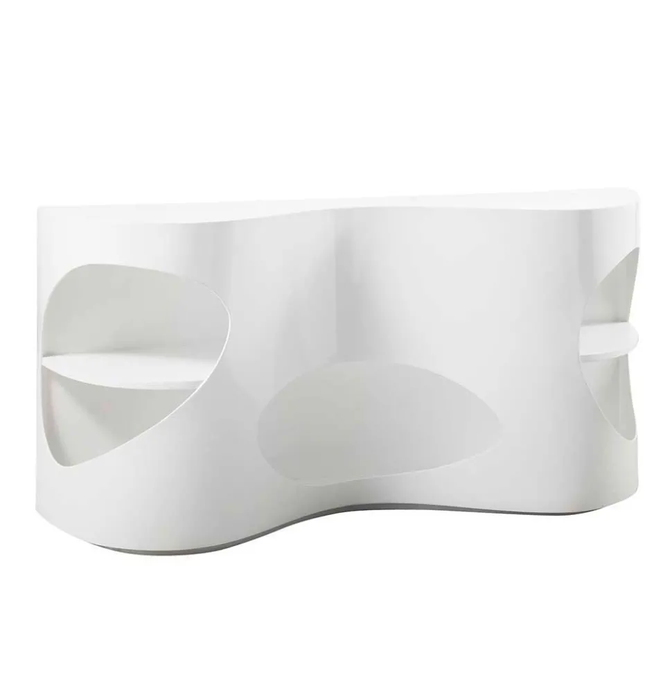 Weißes Design Hochglanzregal mit 5 Fächern - Scarula