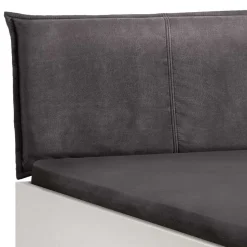 Weißes Designbett mit Stoff-Kopfteil - Fanos