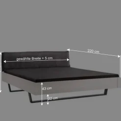 Weißes Designbett mit Stoff-Kopfteil - Fanos