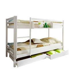 Weißes Etagenbett mit 2 Bettkästen - Tyler