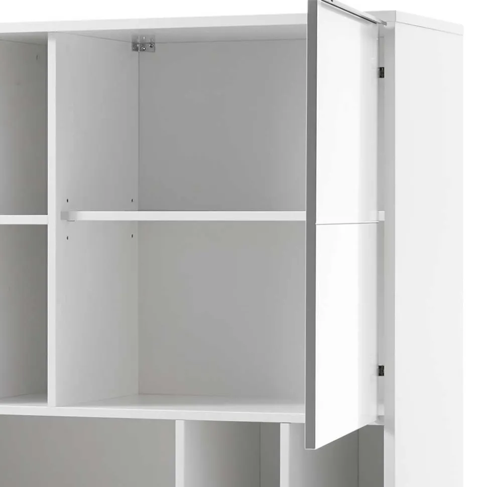 Weißes Highboard mit 8 Fächern & 2 Türen - Enkraja
