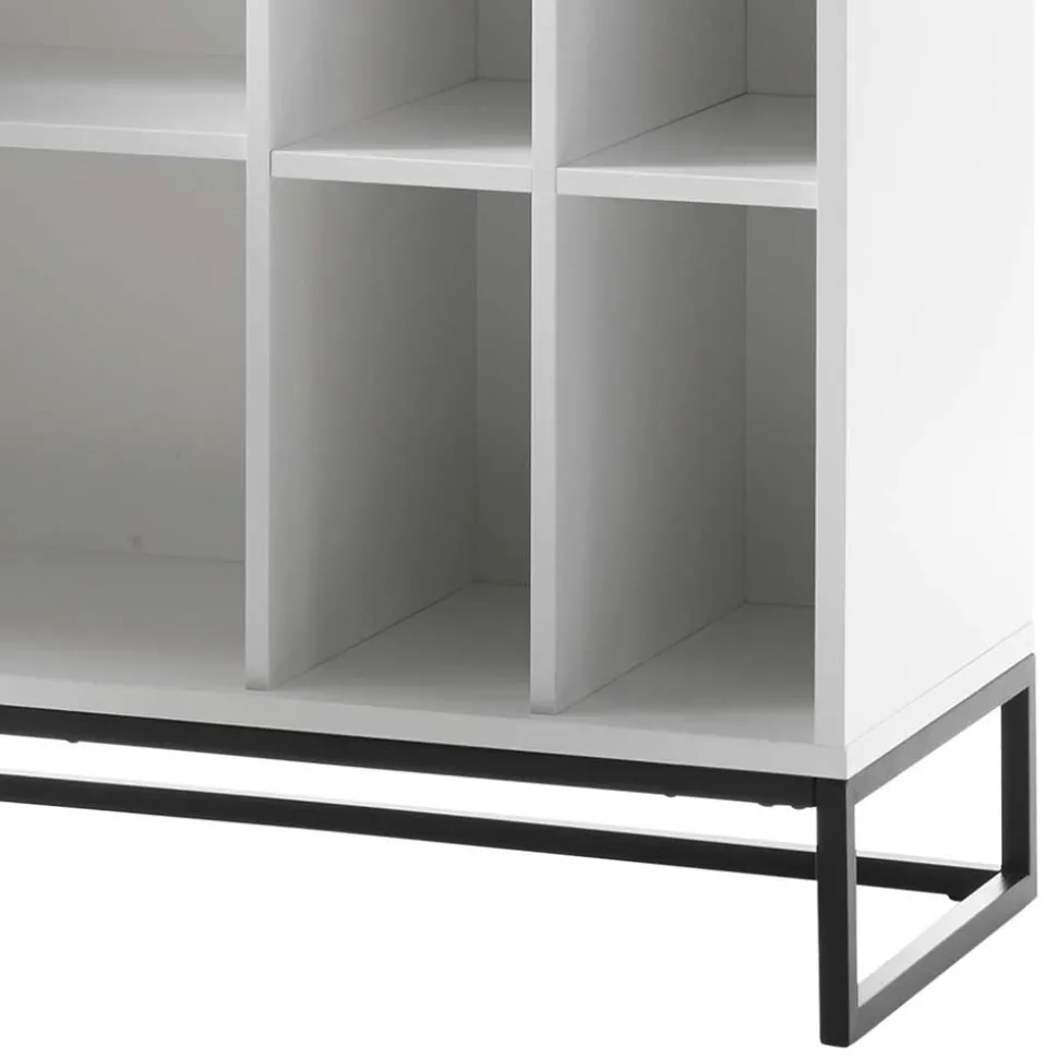 Weißes Highboard mit 8 Fächern & 2 Türen - Enkraja