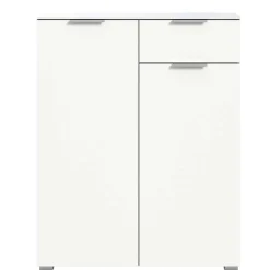 Weißes Highboard mit zwei Türen und Schublade - Intiatos