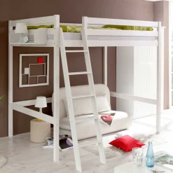 Weißes Hochbett in 90x200 oder 140x200 - Kerfa