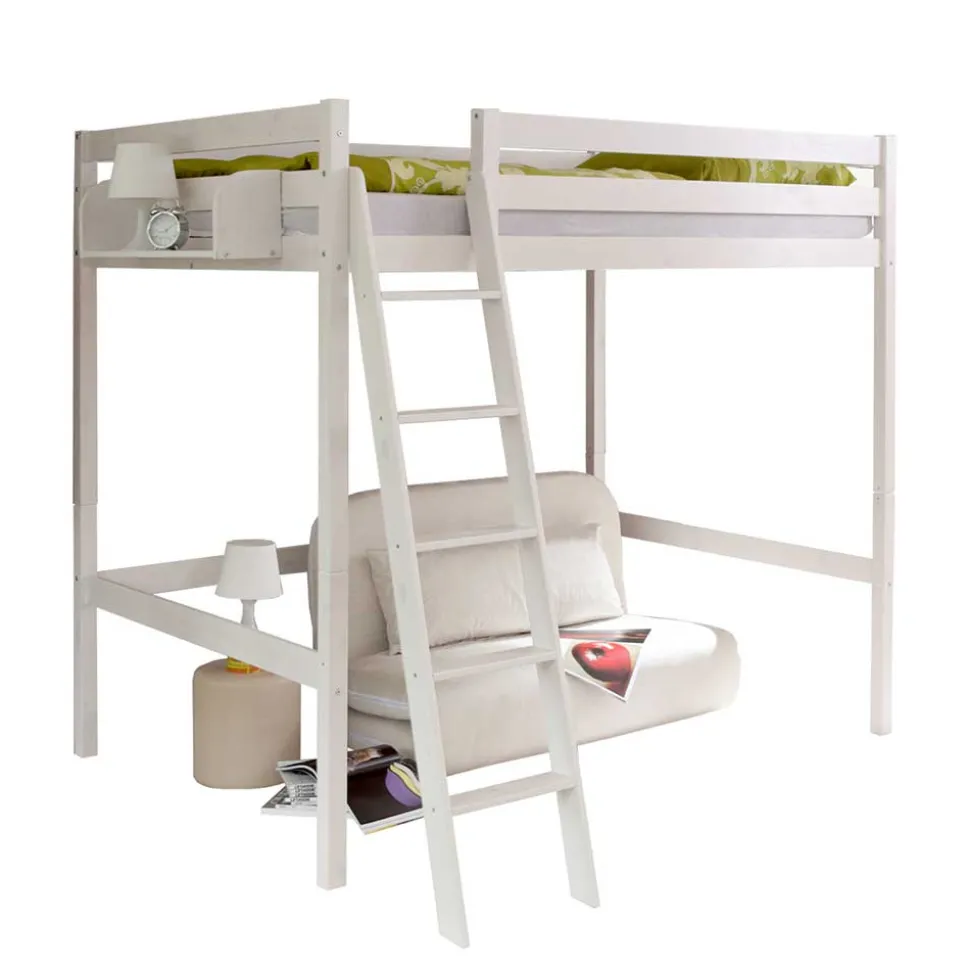 Weißes Hochbett in 90x200 oder 140x200 - Kerfa